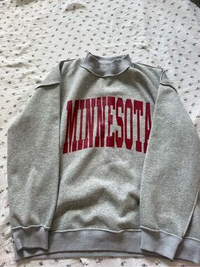 Gray Minnesota Graphic mockneck Sweatshirt